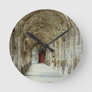 The Cloisters of Gloucester Cathedral, 12th Centur Runde Wanduhr