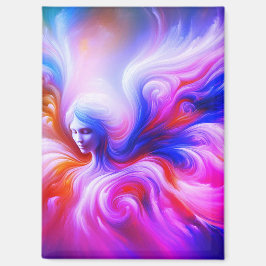 The Colorful Wispy Angel on Front of a 'Fridge   Magnet