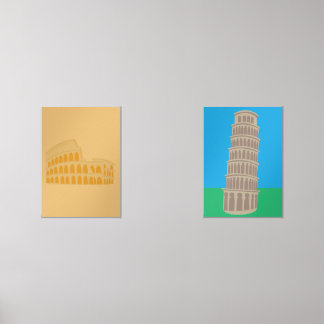 The Colosseum & Leaning Tower of Pisa  from Italy Bilderwand Sets