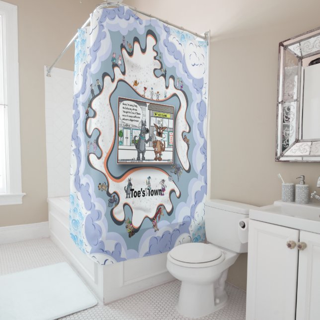 The Cone of Shame | Apology Duschvorhang (Beispiel)