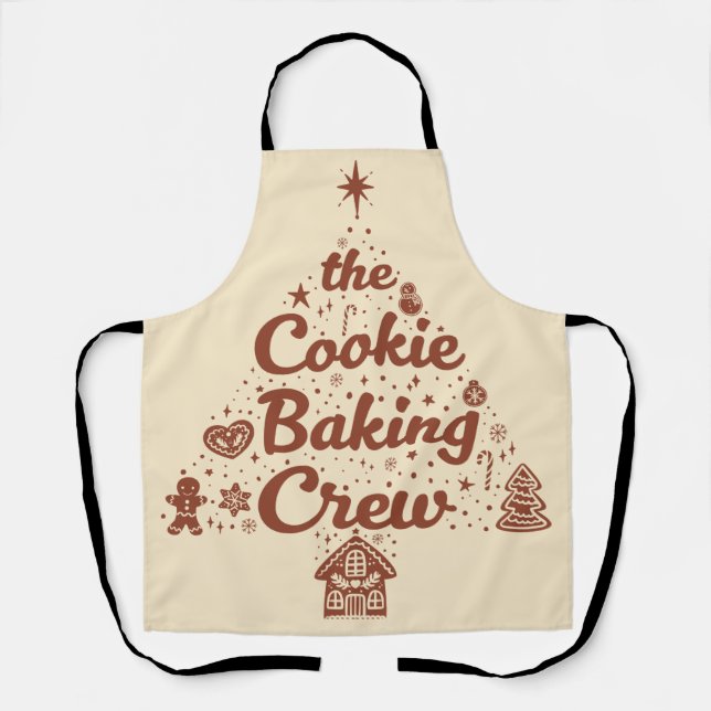 The Cookie Baking Crew Christmas Tree Design Schürze (Vorderseite)