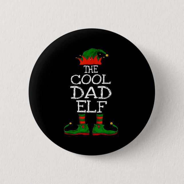The Cool Dad Elf Family Matching Funny Christmas G Button (Vorderseite)