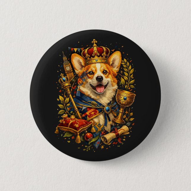 The Corgi King Button (Vorderseite)