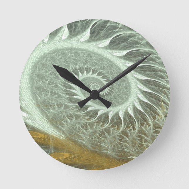 The Cosmic Spiral - Sacred Geometry Golden Spiral Runde Wanduhr (Vorderseite)