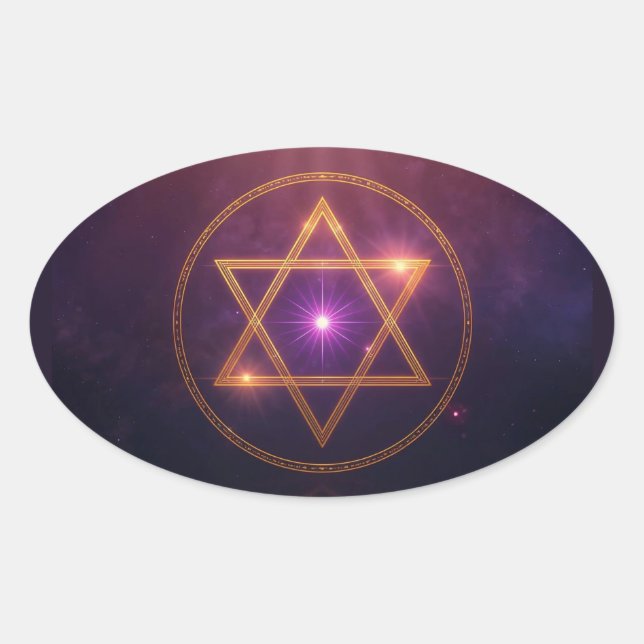 The Cosmic Star of Enlightened Balance Ovaler Aufkleber (Vorderseite)