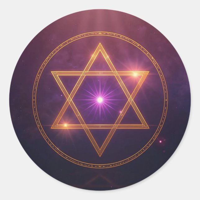 The Cosmic Star of Enlightened Balance Runder Aufkleber (Vorderseite)