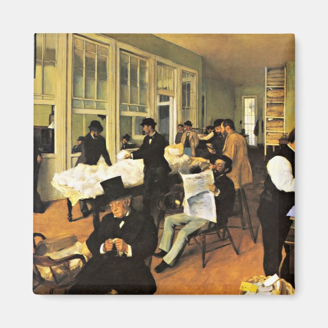 The Cotton Exchange - Edgar Degas Artwork Magnet (Vorne)