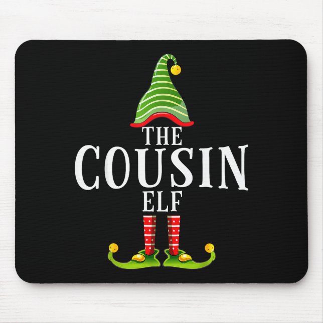 The Cousin Elf Funny Matching Pajama Xmas  Mousepad (Vorne)