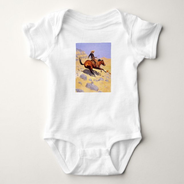The Cowboy (von Frederic Remington) Baby Strampler (Vorderseite)