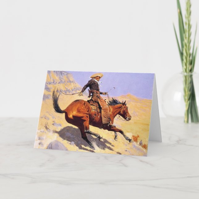 The Cowboy (von Frederic Remington) Karte (Vorderseite)