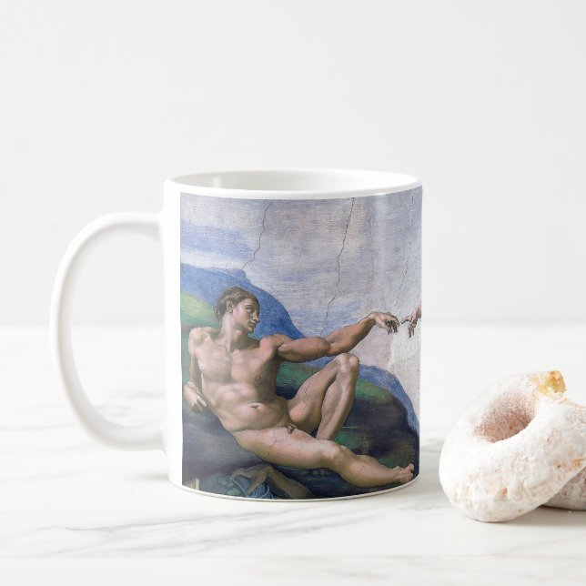 “ The Creation of Adam ” , Michelangelo Kaffeetasse (Mit Donut)