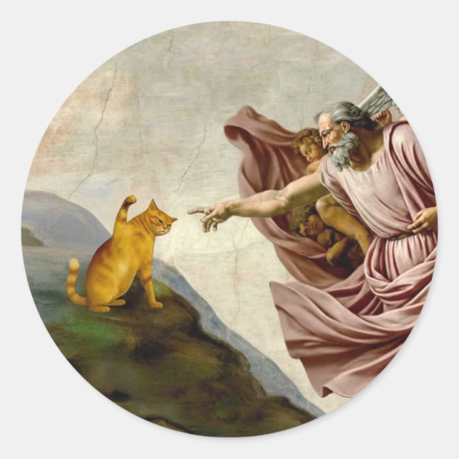 The Creation of Purrfection Runder Aufkleber (Vorderseite)