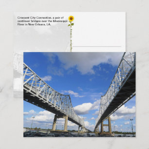 The Crescent City Connection, New Orleans, LA - Postkarte