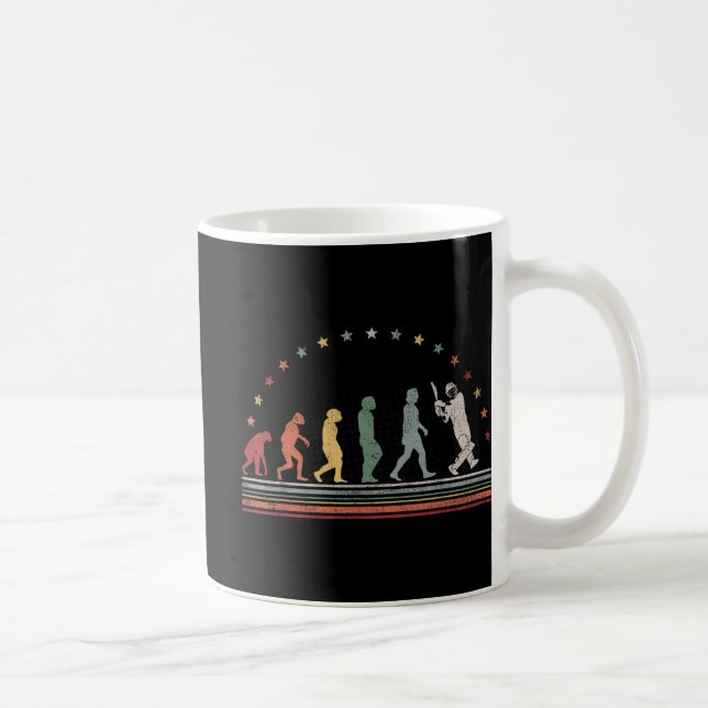 The Cricket Evolution Retro Cricketer Herren Crick Kaffeetasse (Rechts)