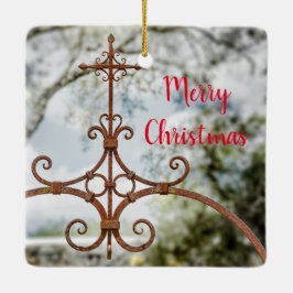The Cross, Merry Christmas, Keramikornament