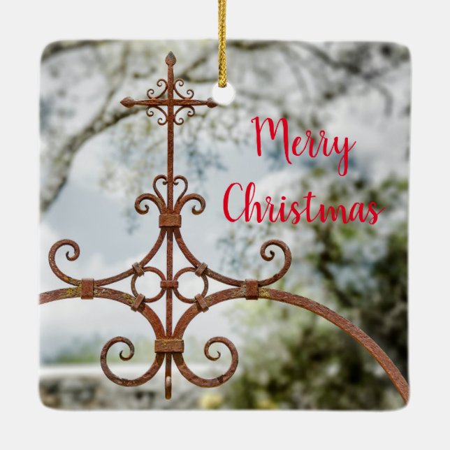 The Cross, Merry Christmas, Keramikornament (Rückseite)