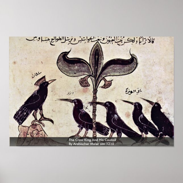 The Crow King und sein Rat von Arabischer Maler Poster (Vorne)