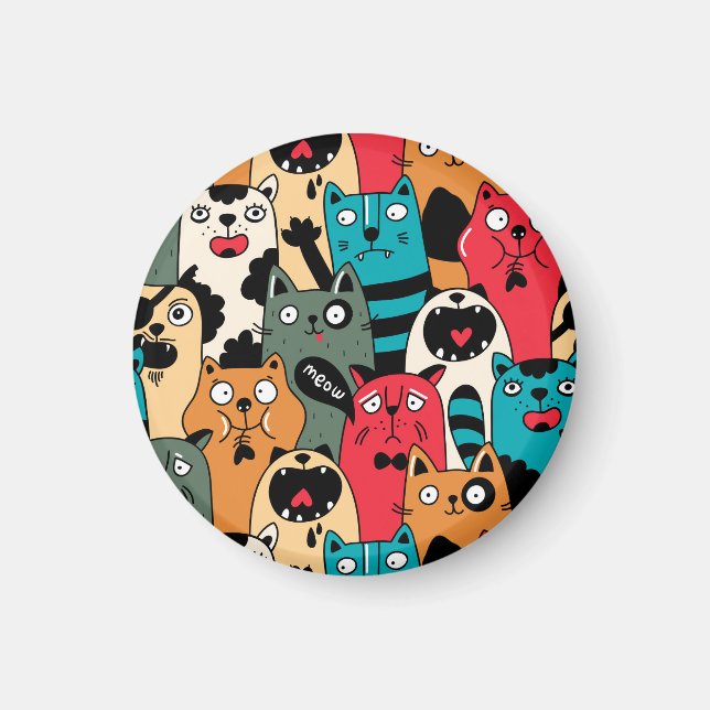 The crowd of cats magnet (Vorne)