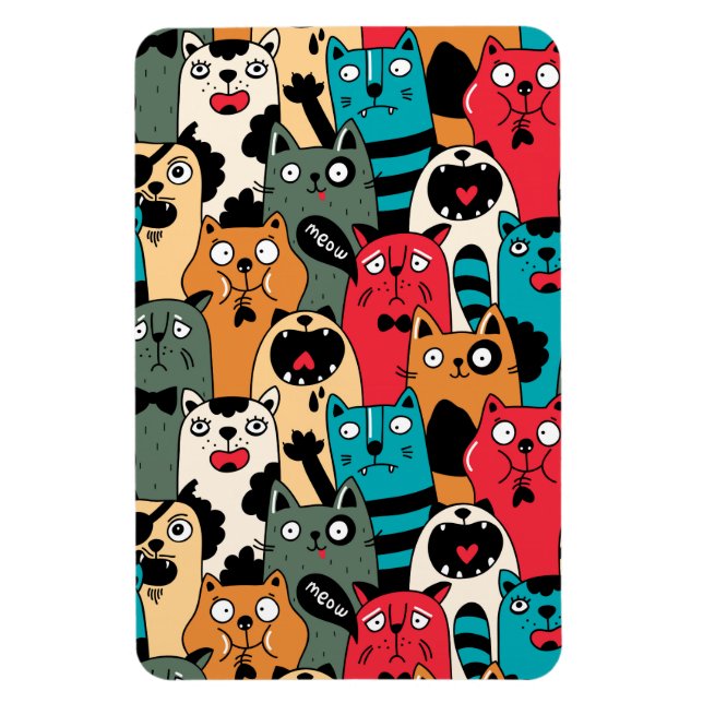 The crowd of cats magnet (Vertikal)
