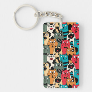 The crowd of cats schlüsselanhänger