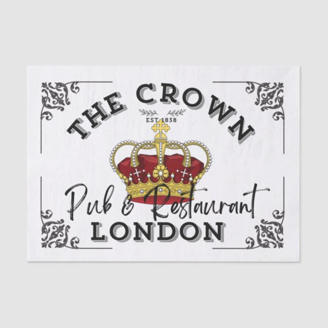 The Crown - British Pub Sign Seidenpapier (Vorderseite)