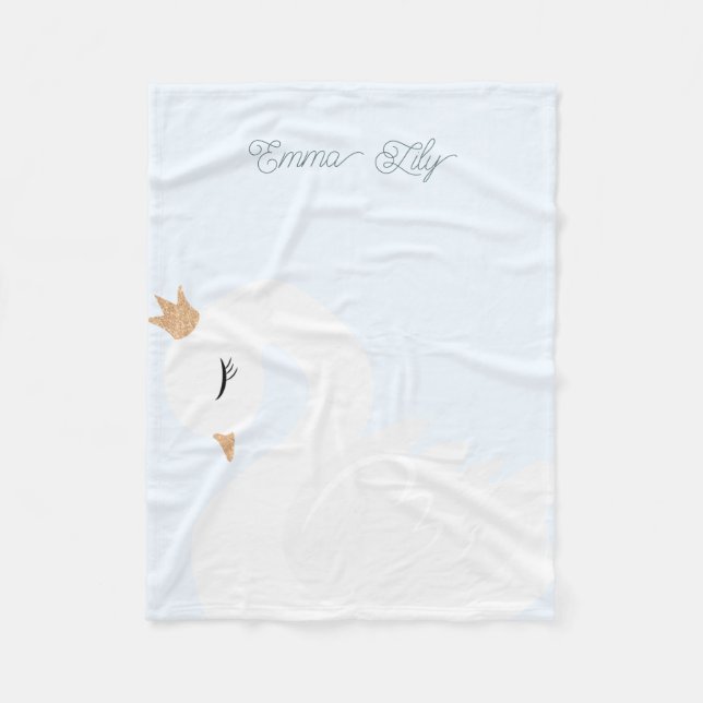 The Crowned Swan Fleecedecke (Vorderseite)