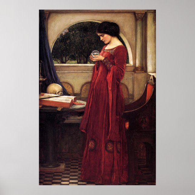 The Crystal Ball, von John William Waterhouse -190 Poster (Vorne)