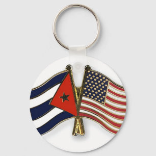 The Cuban Flag and the American Flag Schlüsselanhänger