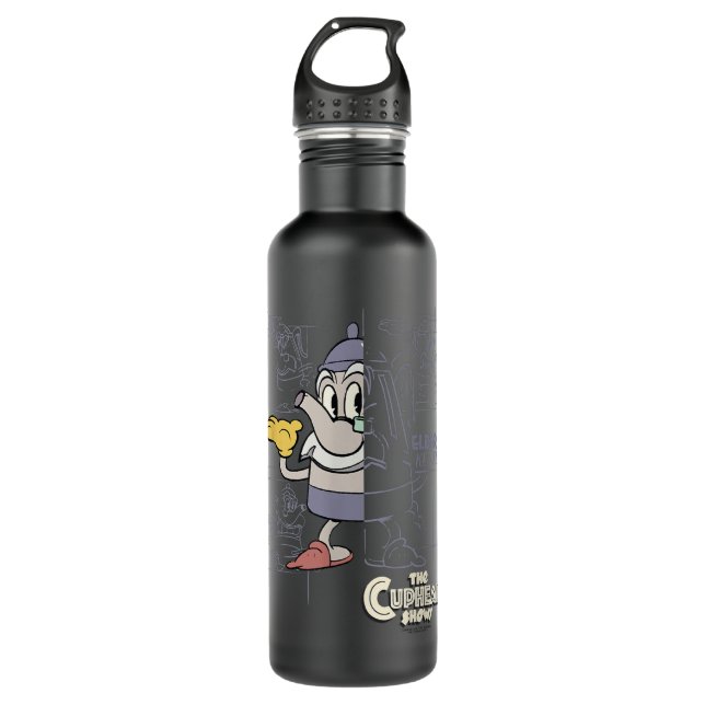 The Cuphead Show Elder Kettle Blueprint Poster  Edelstahlflasche (Vorderseite)