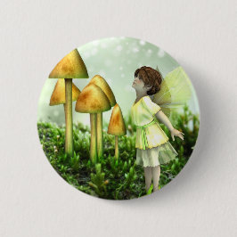 The Curious Fairy - Fairy and Toadstools Button