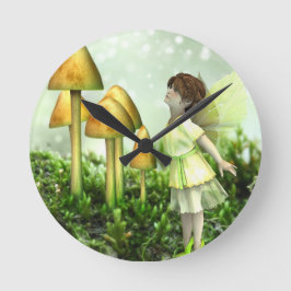 The Curious Fairy - Fairy and Toadstools Runde Wanduhr