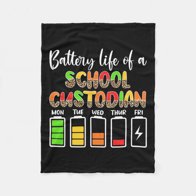 The Custodian Battery Life School Janitor Fleecedecke (Vorderseite)