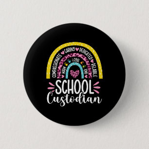 The Custodian Battery Life School Janitor Rainbow Button