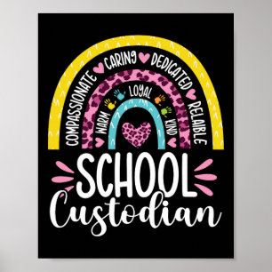 The Custodian Battery Life School Janitor Rainbow Poster