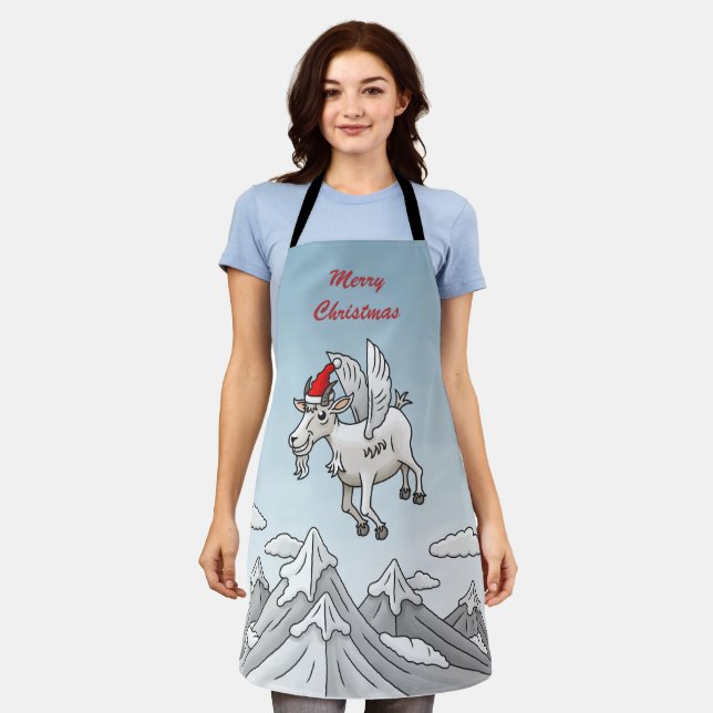 The Cute Flying Christmas Goat Schürze (Getragen)