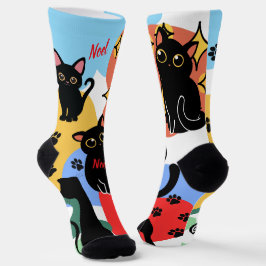 The Cutest Black Cat Socks - Black Cat Gift  Socken