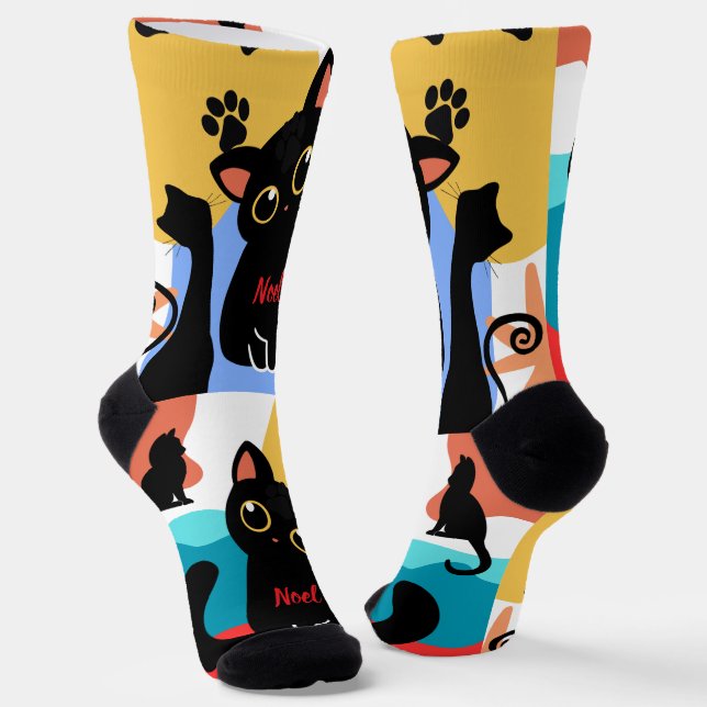 The Cutest Black Cat Socks - Black Cat Gift Socken (Gewinkelt)