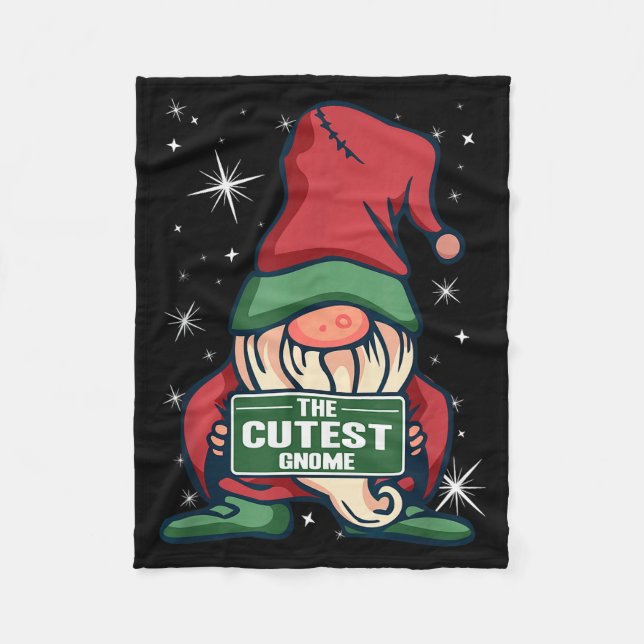 The Cutest Gnome Xmas Elf Matching Family Christma Fleecedecke (Vorderseite)