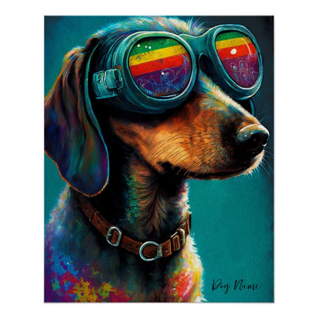 The Dachshund Dog With Sunglasses - Composition005 Poster (Vorderseite)