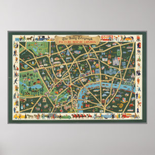 The Daily Telegraph Bildkarte von London Poster