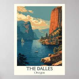 The Dalles Oregon Vintag Columbia Gorge Art Poster