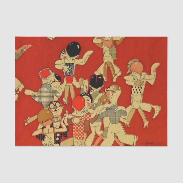 "The Dance Floor" Art Deco von Jose Carlos Seidenpapier (Vorderseite)