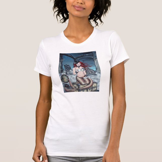Thé dans le T-shirt de sirène de steampunk de (Devant)