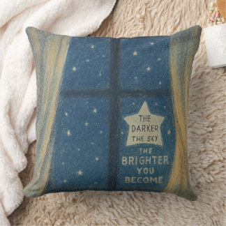 The Darker the Sky Inspirational Moonlight Throw Kissen