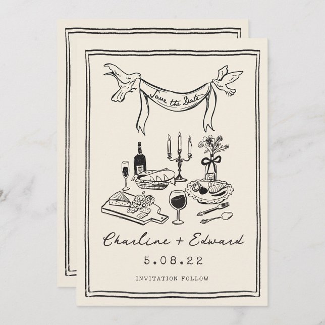 The Date Écriture manuscrite funky dessinée à la main Save  (Créateur téléchargé)