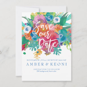 The Date PixDezines Save Date/Aquarelle Florale