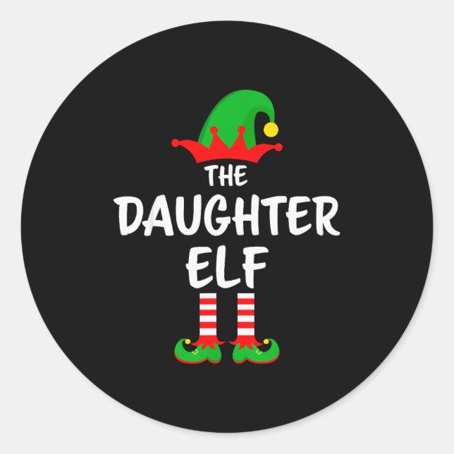 The Daughter Elf Matching Family Christmas  Runder Aufkleber (Vorderseite)
