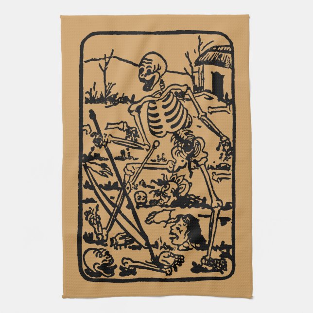 The Death - Old Indian / Asian Tarot Card Handtuch (Vertikal)