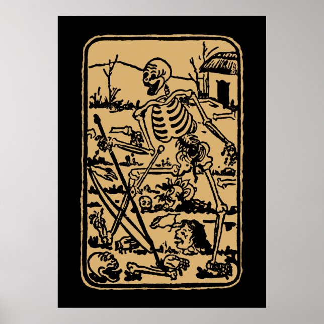 The Death - Old Indian / Asian Tarot Card Poster (Vorne)
