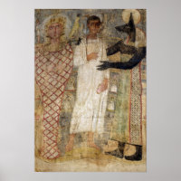 The deceased and his mummy protected by Anubis